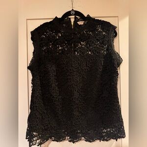 NWOT Nanette Lepore Black lace top size large